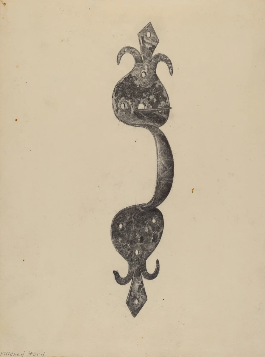 Door Handle by Mildred Ford, index of american design, 1937