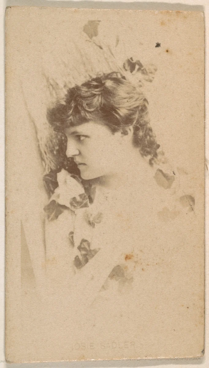 Josie Sadler, from the Actresses series (N245) issued by Kinney Brothers to promote Sweet Caporal Cigarettes by Kinney Brothers Tobacco Company, photograph, 1890