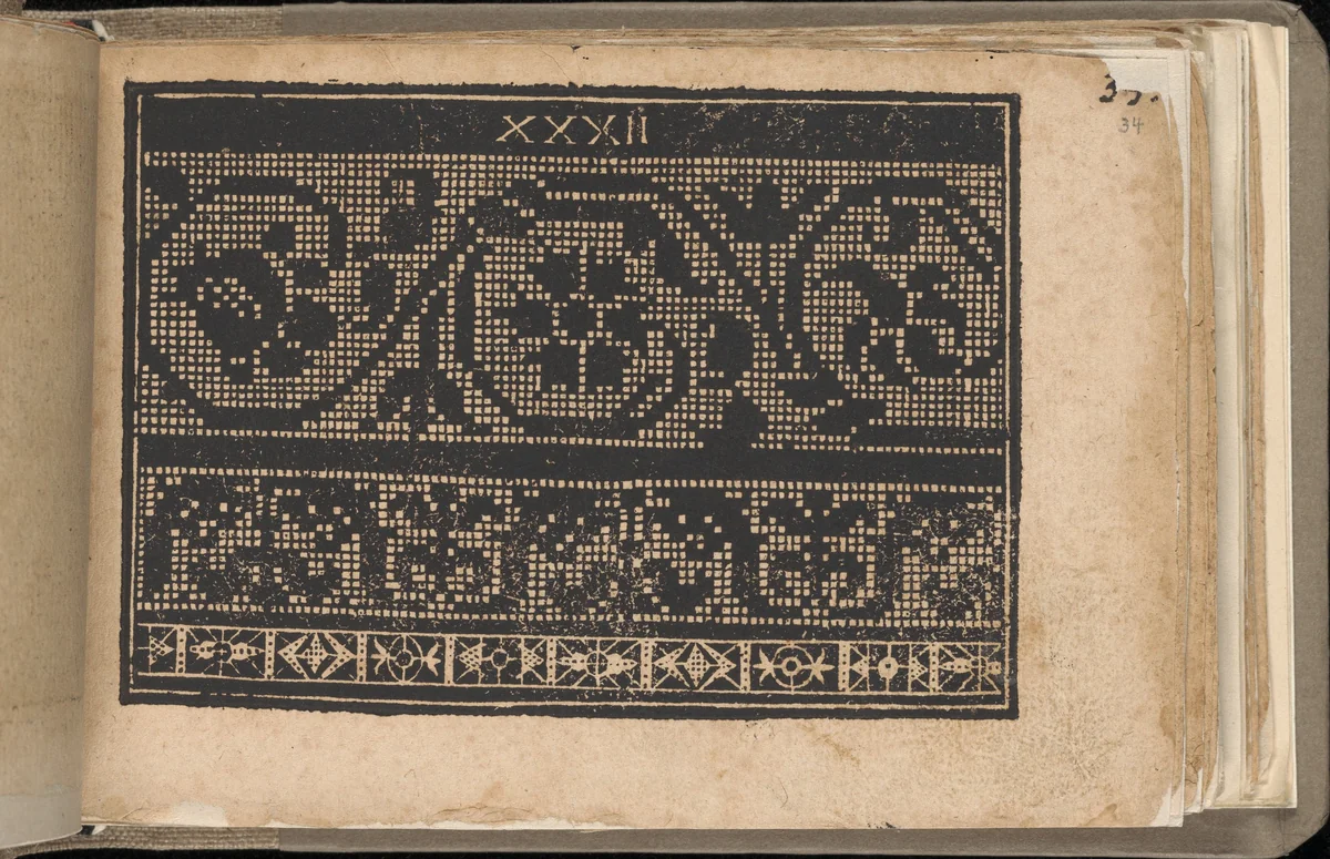 Schön newes Modelbuch (Page 34r) by Sigismundus Latomus, book, 1608