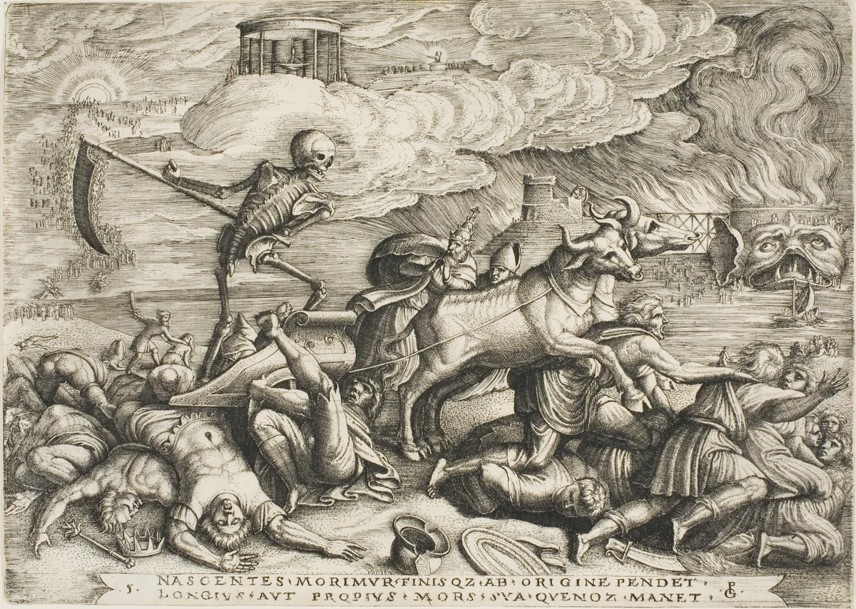 The Triumph of Death, plate five from The Triumphs of Petrarch by Georg Pencz, print, 1534-1544