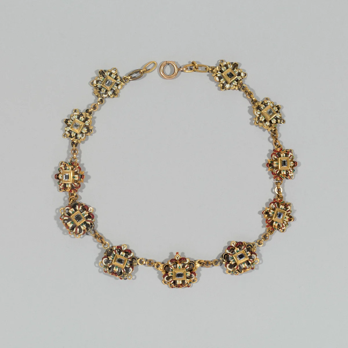 Eleven Links Mounted as a Necklace by South German, metalwork, 1575-1625