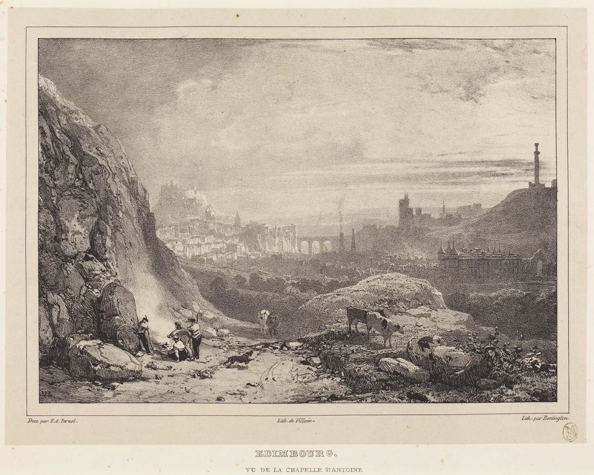 Edimbourg vu de la Chapelle Saint-Antoine by Richard Parkes Bonington
François Alexandre Pernot, print, 1826