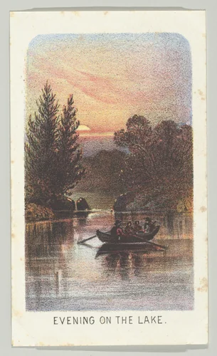 Evening on the Lake, from the series, Views in Central Park, New York, Part 3 by Louis Prang & Co., print, 1864