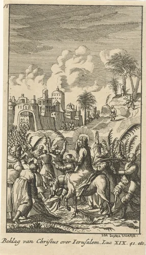 Christus voorspelt de vernietiging van Jeruzalem by anonymous, print, 1720