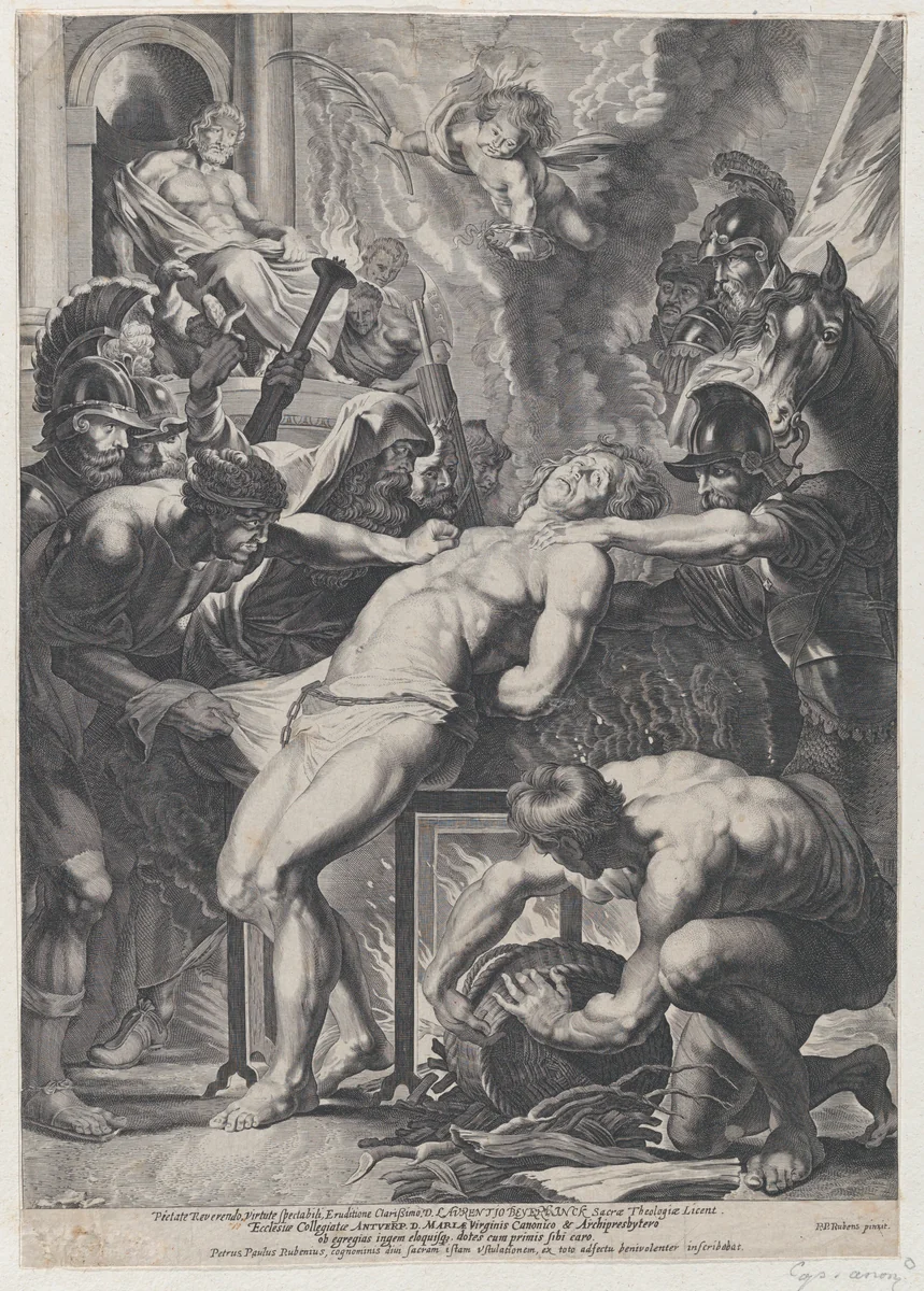 Saint Lawrence at the Stake by anonymous, print, 1621-1750