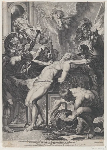 Saint Lawrence at the Stake by anonymous, print, 1621-1750