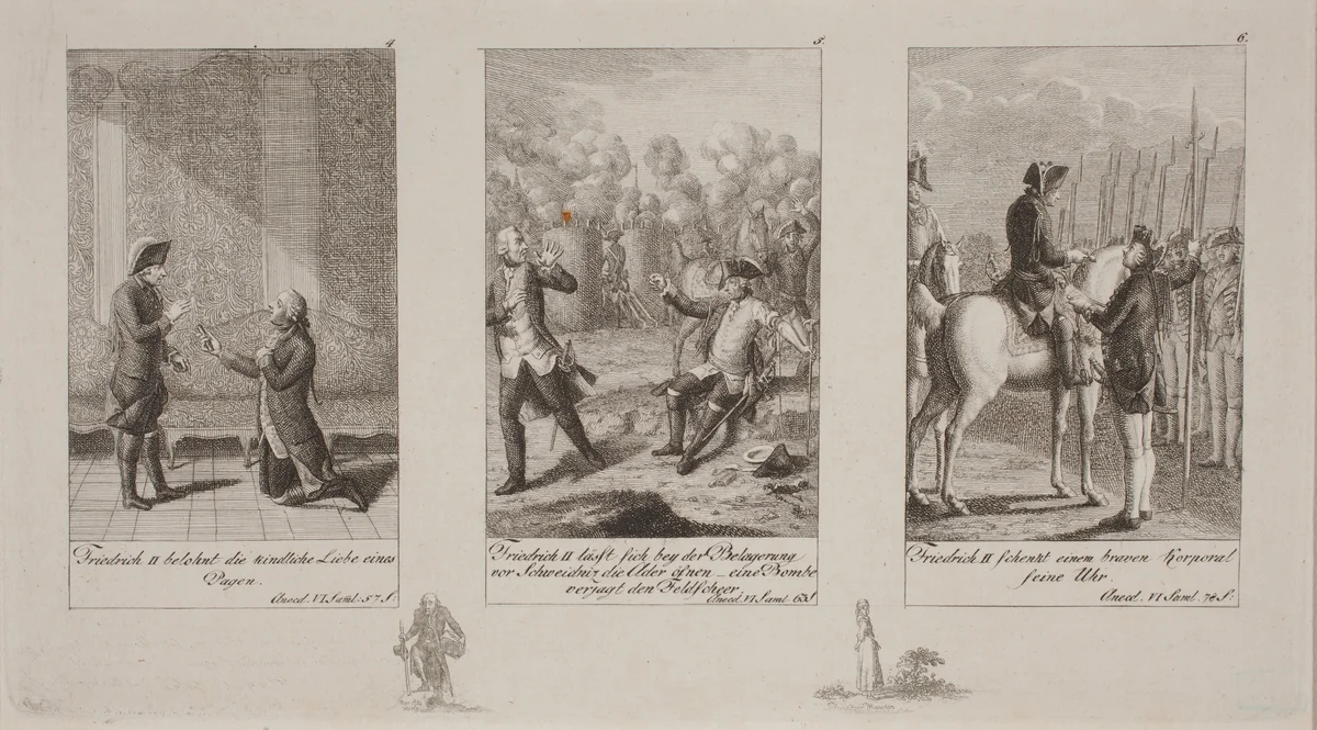 Anecdotes of King Frederik II by Daniel Nikolaus Chodowiecki, print, 1793