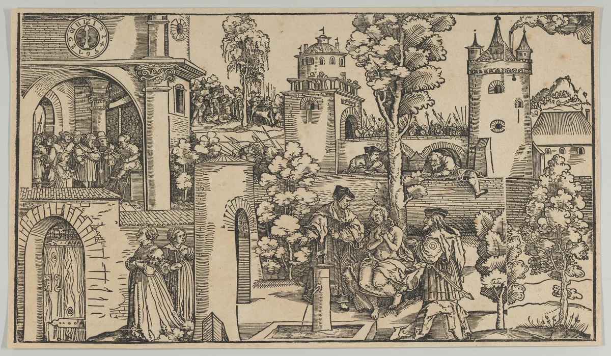 The Story of Susanna by Hans Schäufelein, print, 1536