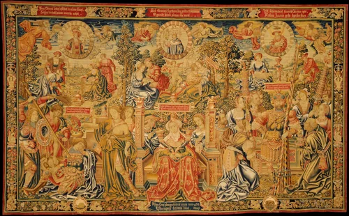 The Twelve Ages of a Man: The Second Three Ages (18-36), or Summer by Bernard van Orley, textile, 1510-1520
