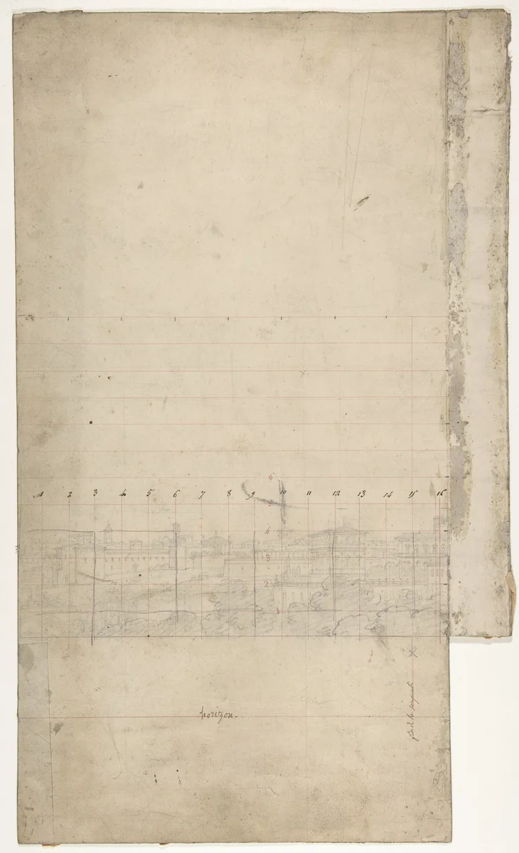 Design for a Stage Set at the Opéra, Paris by Eugène Cicéri, drawing, 1830-1890