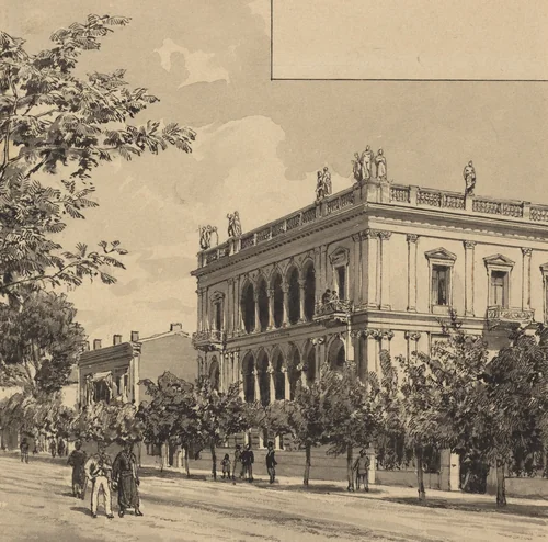 House of Heinrich Schliemann by Themistocles von Eckenbrecher, drawing, 1890