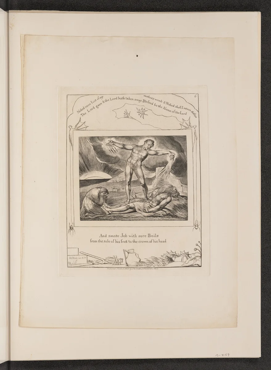 Satan Smiting Job with Boils by William Blake, portfolio, 1825