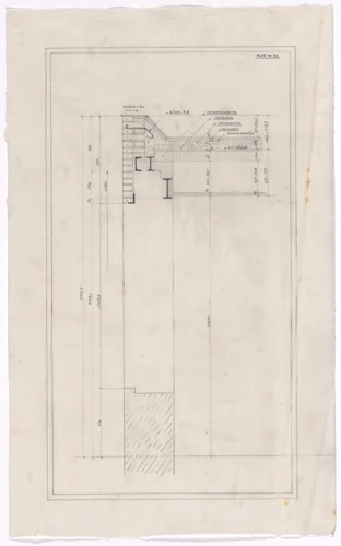 Hermann Lange House, Krefeld, Germany (Section; structural detail.) by Ludwig Mies van der Rohe, mies van der rohe archive, 1927