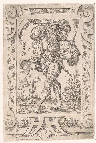Vaandeldrager met vaandel van Luzern by Unknown, print, 1524-1562