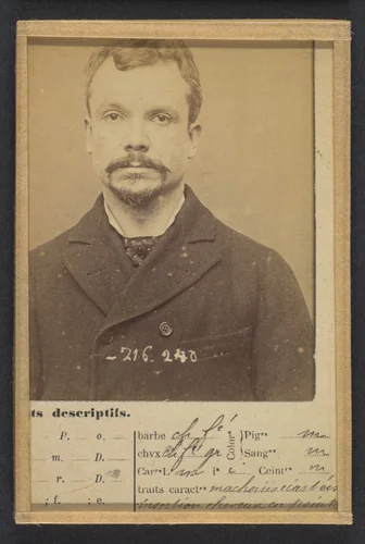 Chericotti. Paul. 35 ans, né à Milan (Italie). Marchand de volailles. Anarchiste/Assoc. de malfaiteurs. 25/3/94. by Alphonse Bertillon, photograph, 1894