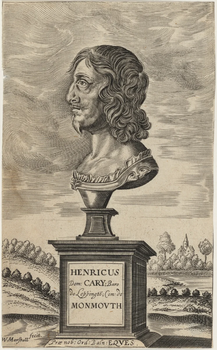 Bust of Earl of Monmouth by William Marshall, print, 1649
