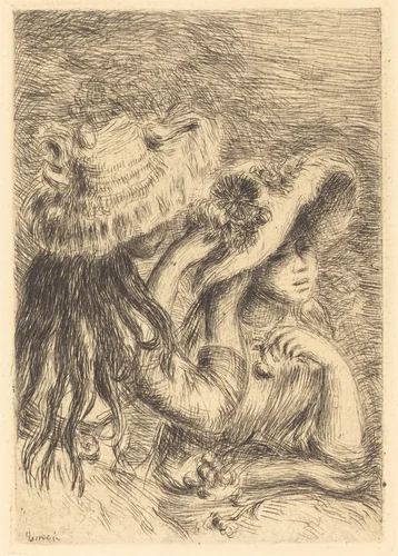 The Hat Pin (Le chapeau epingle) by Auguste Renoir, print, 1894