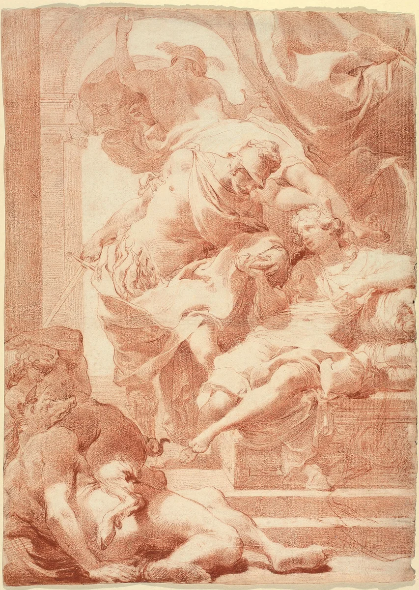 Ulysses Before Circe, Mercury Behind by Gaetano Gandolfi, drawing, 1766