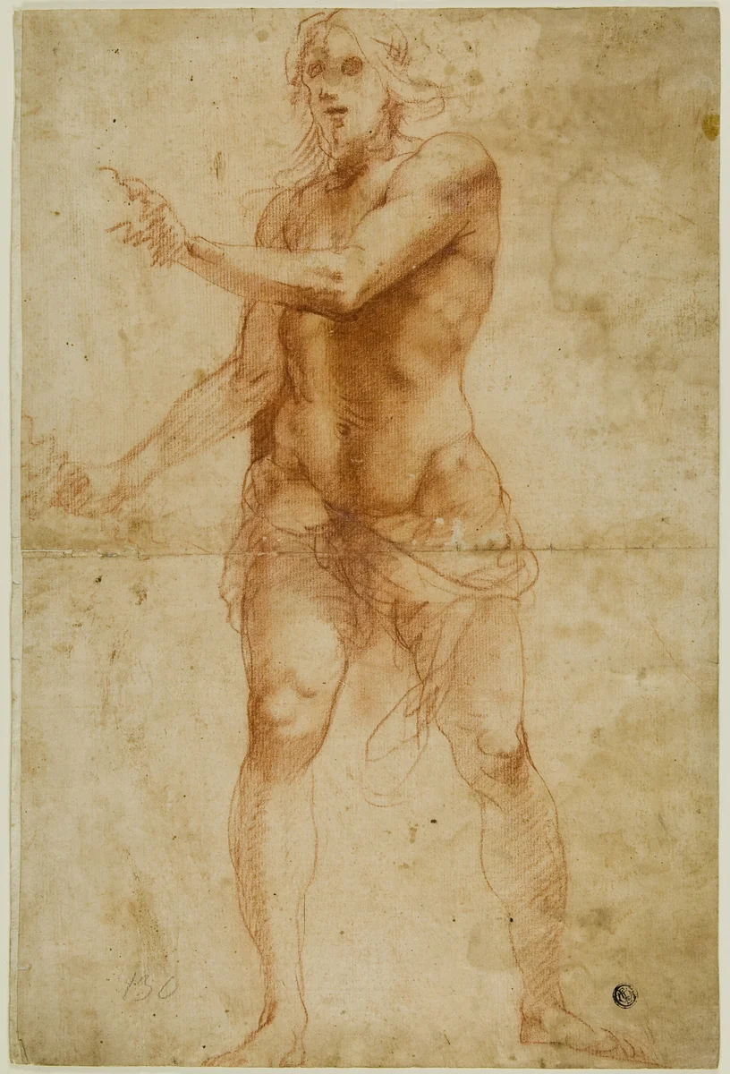 Saint John the Baptist (or Christ) Preaching by Unknown Artist, drawing, 1580-1600