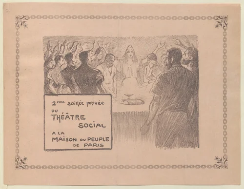 Program for Socialist Spring (La Paque socialistes) from The Beraldi Album of Theatre Programs by Théophile-Alexandre Steinlen, print, 1894