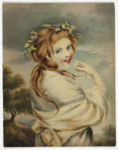 Lady Hamilton as Nature by George Romney, painting, 1800-1850