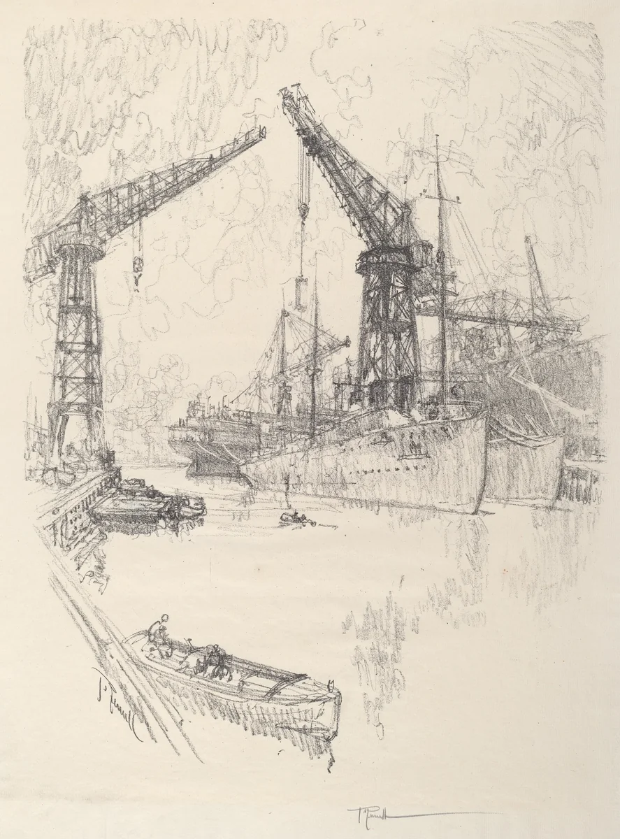 Building Destroyers by Joseph Pennell, print, 1917