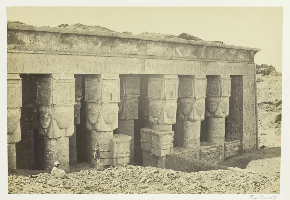 Portico of the Temple of Dendera by Francis Frith, photograph, 1857