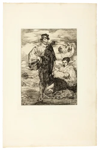 The Gypsies by Édouard Manet, print, 1862