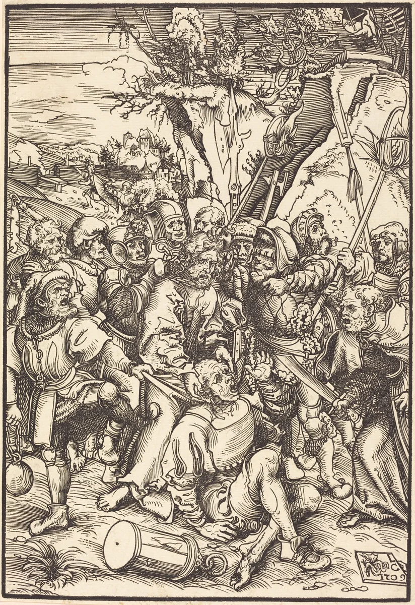 Christ Taken Captive by Lucas Cranach, print, 1509