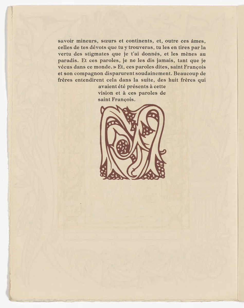 Tailpiece (page 398) from Les Petites Fleurs de St. François (The Little Flowers of St. Francis) by Émile Bernard, illustrated book, 1928