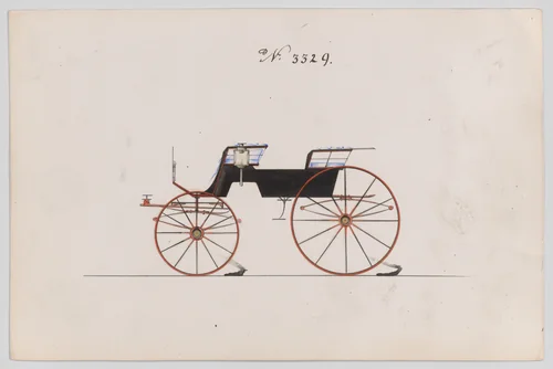 Design for T-Cart, no. 3329 by Brewster & Co., drawing, 1877