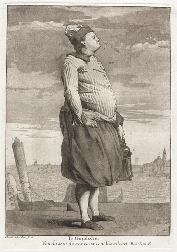 Le Gondolier (The Gondolier) by Giovanni David, print, 1775