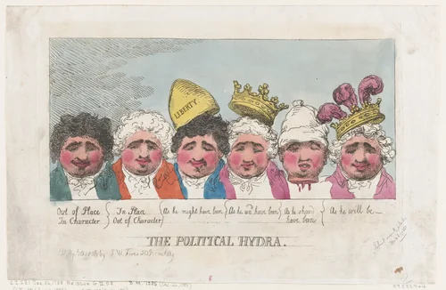 The Politcal Hydra by Thomas Rowlandson, print, 1806