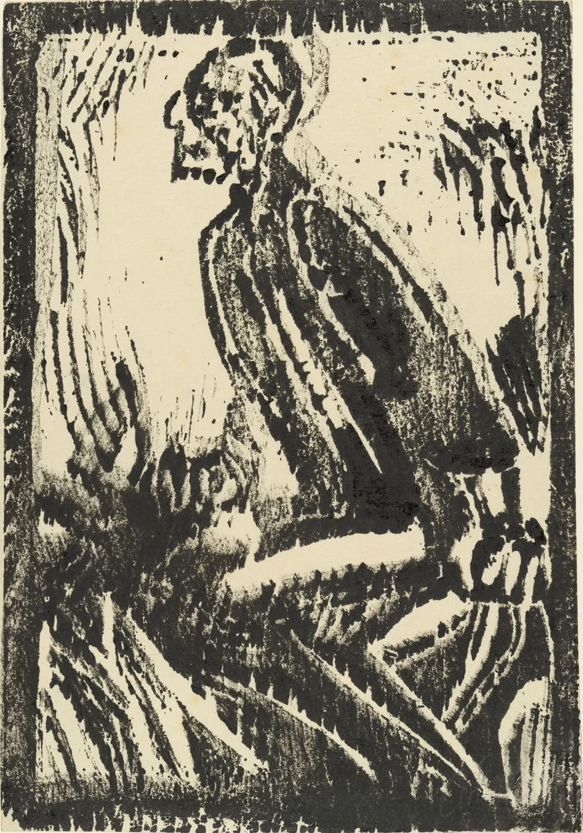 Elijah with the Raven II (large version) [Elias mit dem Raben II (groß)] by Christian Rohlfs, print, 1915