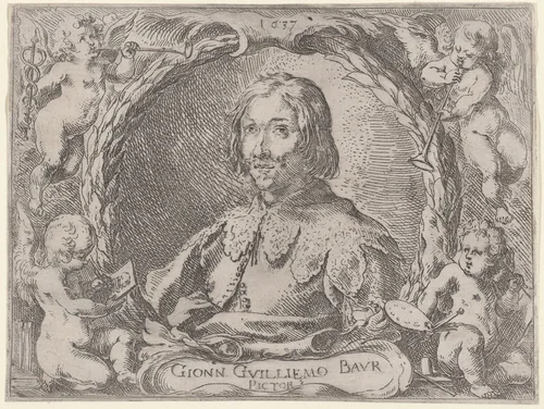 Self-portrait by Johann Wilhelm Baur, print, 1637