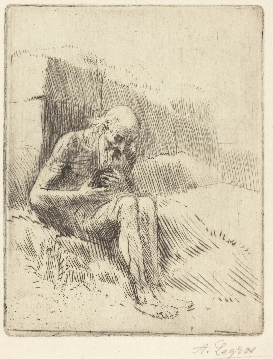 Job, 2nd plate by Alphonse Legros, print, 1837-1911