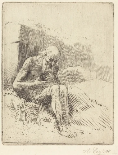 Job, 2nd plate by Alphonse Legros, print, 1837-1911