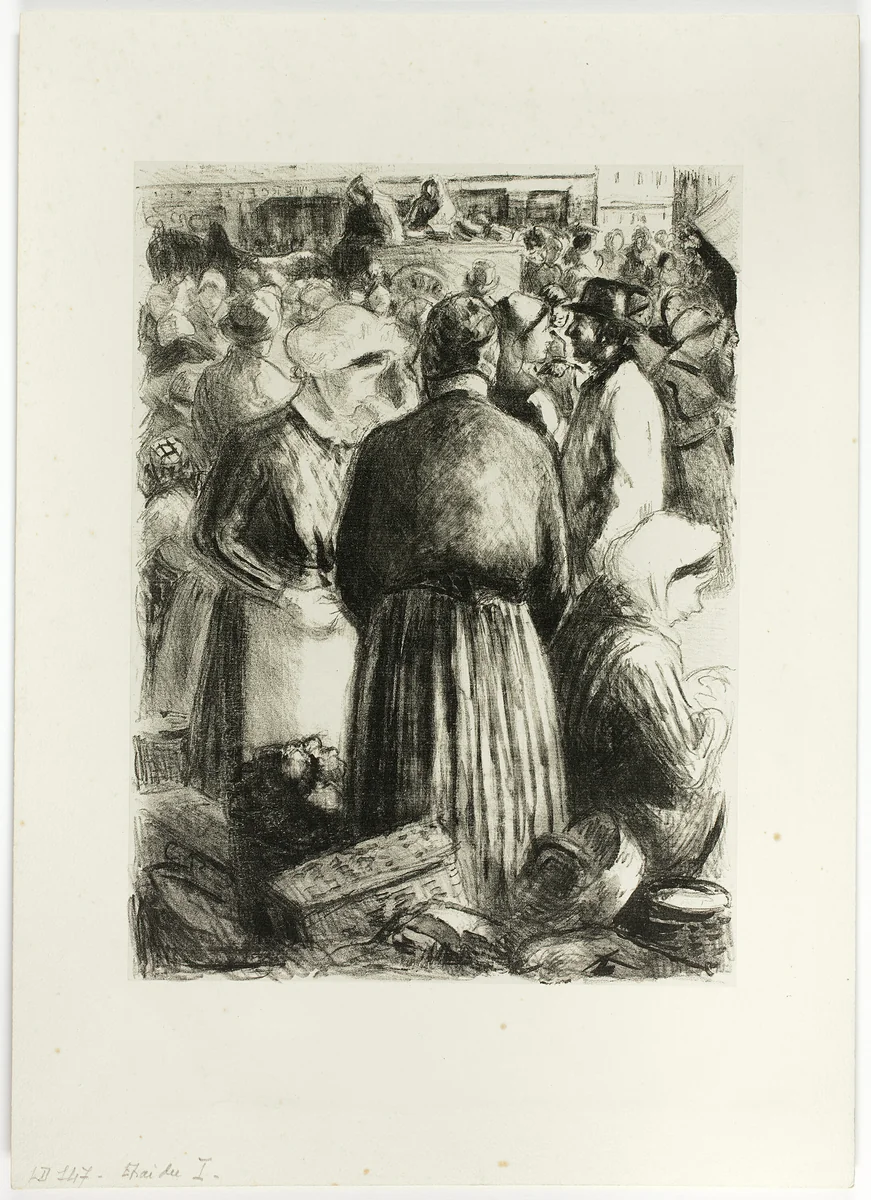 Market in Pointoise by Camille Pissarro, print, 1890-1900