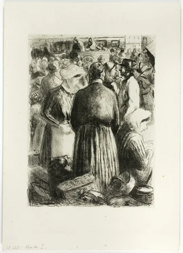 Market in Pointoise by Camille Pissarro, print, 1890-1900