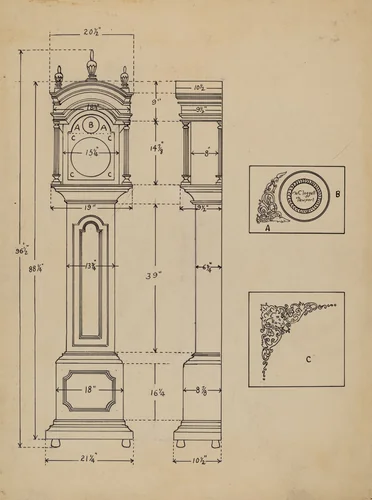 Clock by John Dieterich, index of american design, 1936
