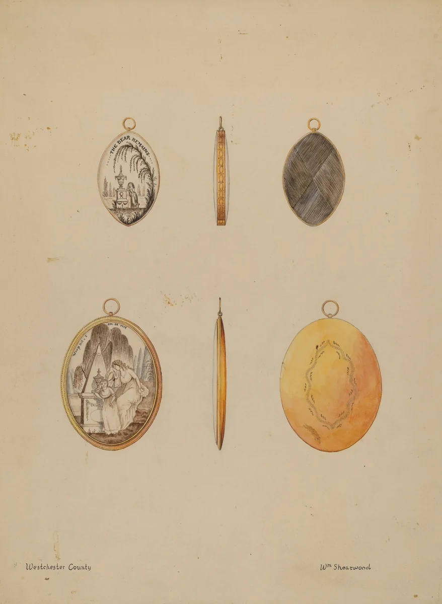 Mourning Pendants by William P. Shearwood, index of american design, 1936