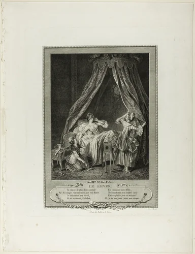 Rising, from Monument du Costume Physique et Moral de la fin du Dix-huitième siècle by Antoine Louis Romanet, print, 1774