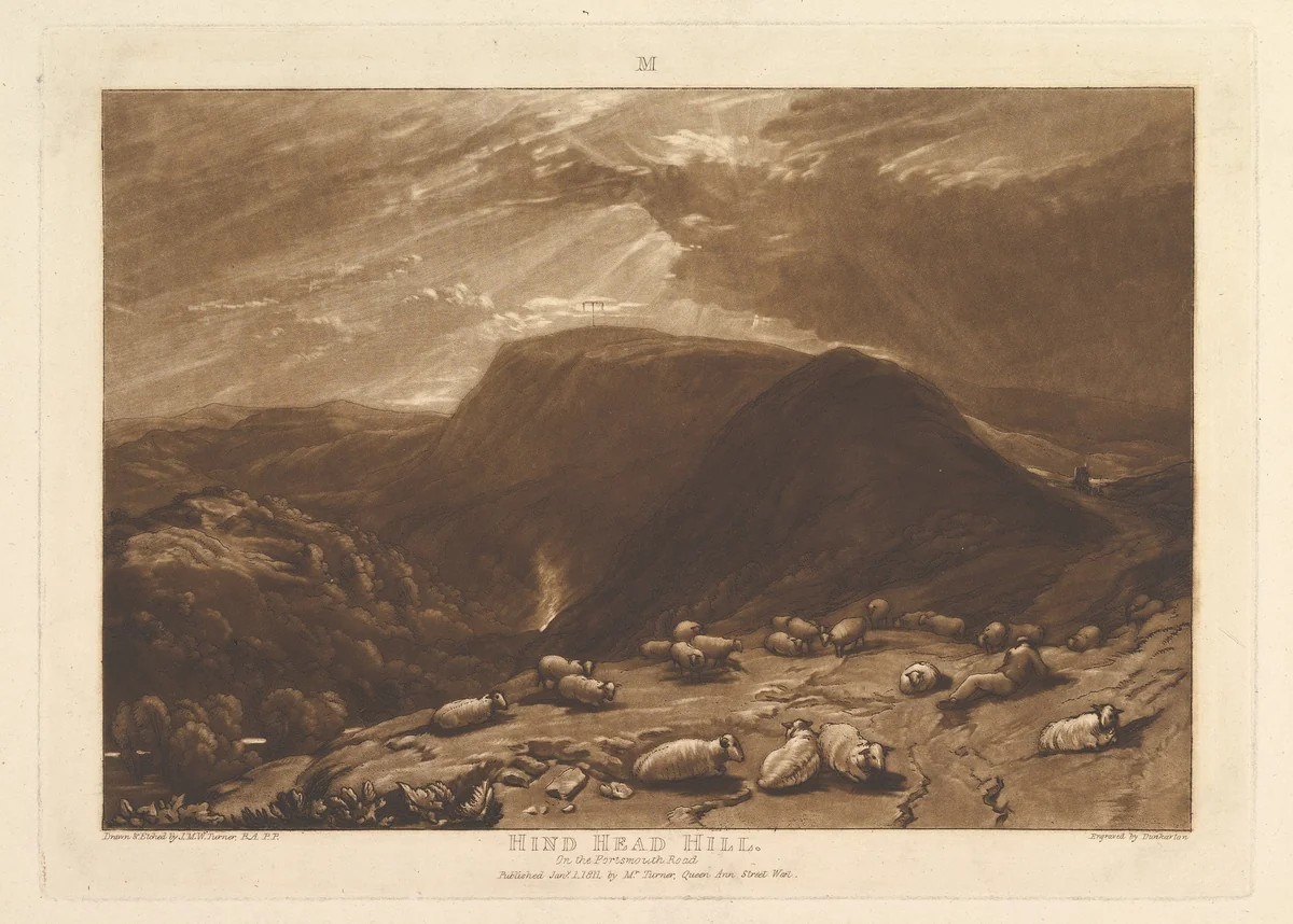 Hind Head Hill, On the Portsmouth Road, part V, plate 25 from "Liber Studiorum" by Joseph Turner, print, 1811