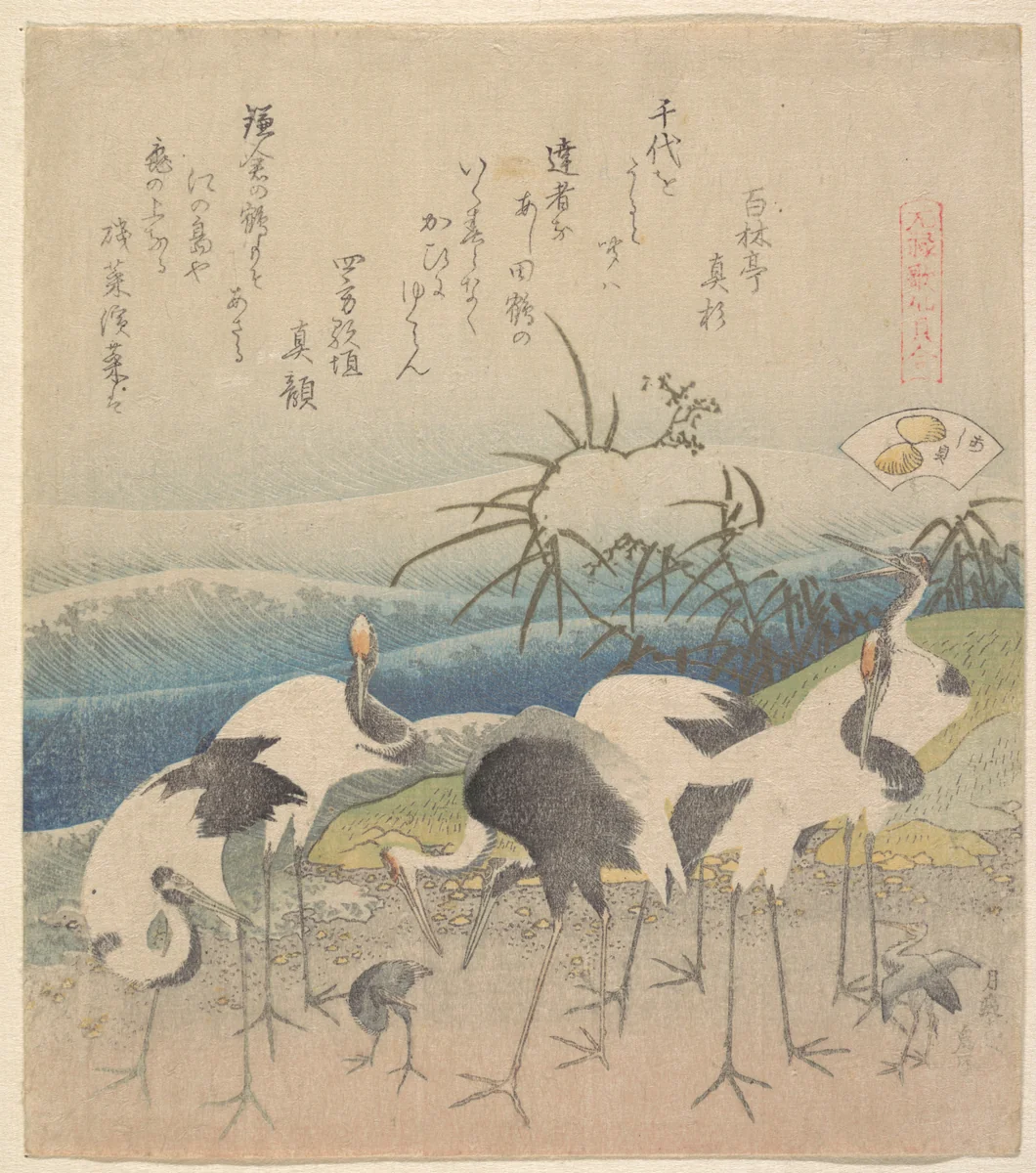 Ashi Clam, from the series "Genroku Kasen Kai-awase" by Katsushika Hokusai (葛飾 北斎), print, 1821