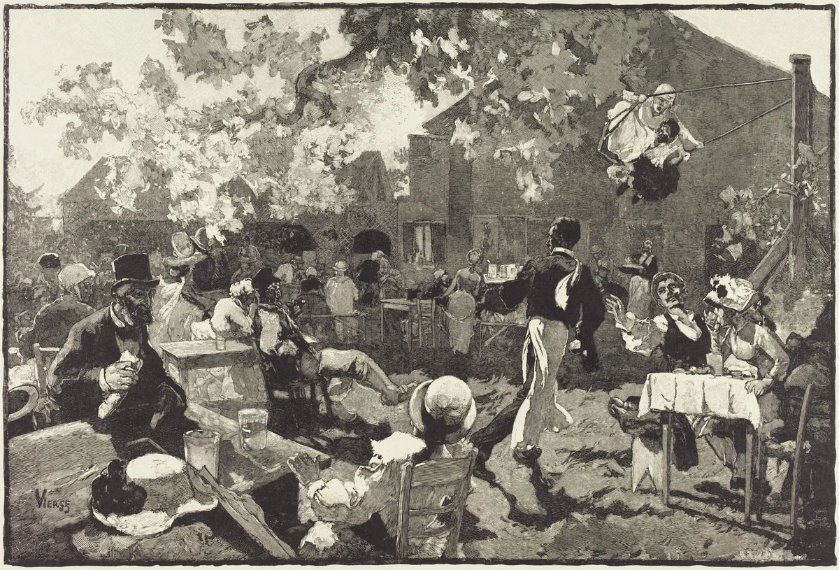 Le Cabaret du Coq de Bruyère au Bois de Meudon by Auguste Lepère; Daniel Vierge, portfolio, 1888