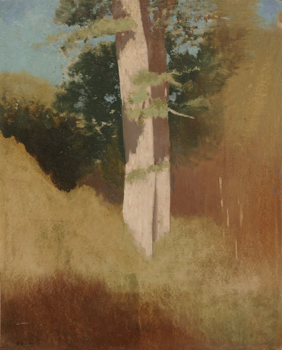 Trees in the Blue Sky by Odilon Redon, painting, 1883