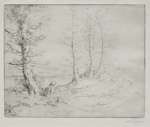 Le long de la rive by Alphonse Legros, print, 1857-1911