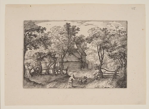 The Road Toward Heemstede, from Views in the Surroundings of Haarlem (Plaisante Plaetsen) by Claes Jansz Visscher, print, 1610-1620