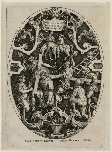 Carrying of the Cross, from Passion of Christ by Jan Sadeler, print, 1570-1600
