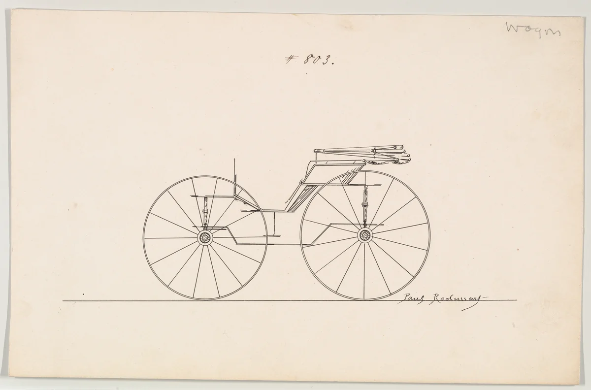 Phaeton #803 by Brewster & Co., drawing, 1850-1870